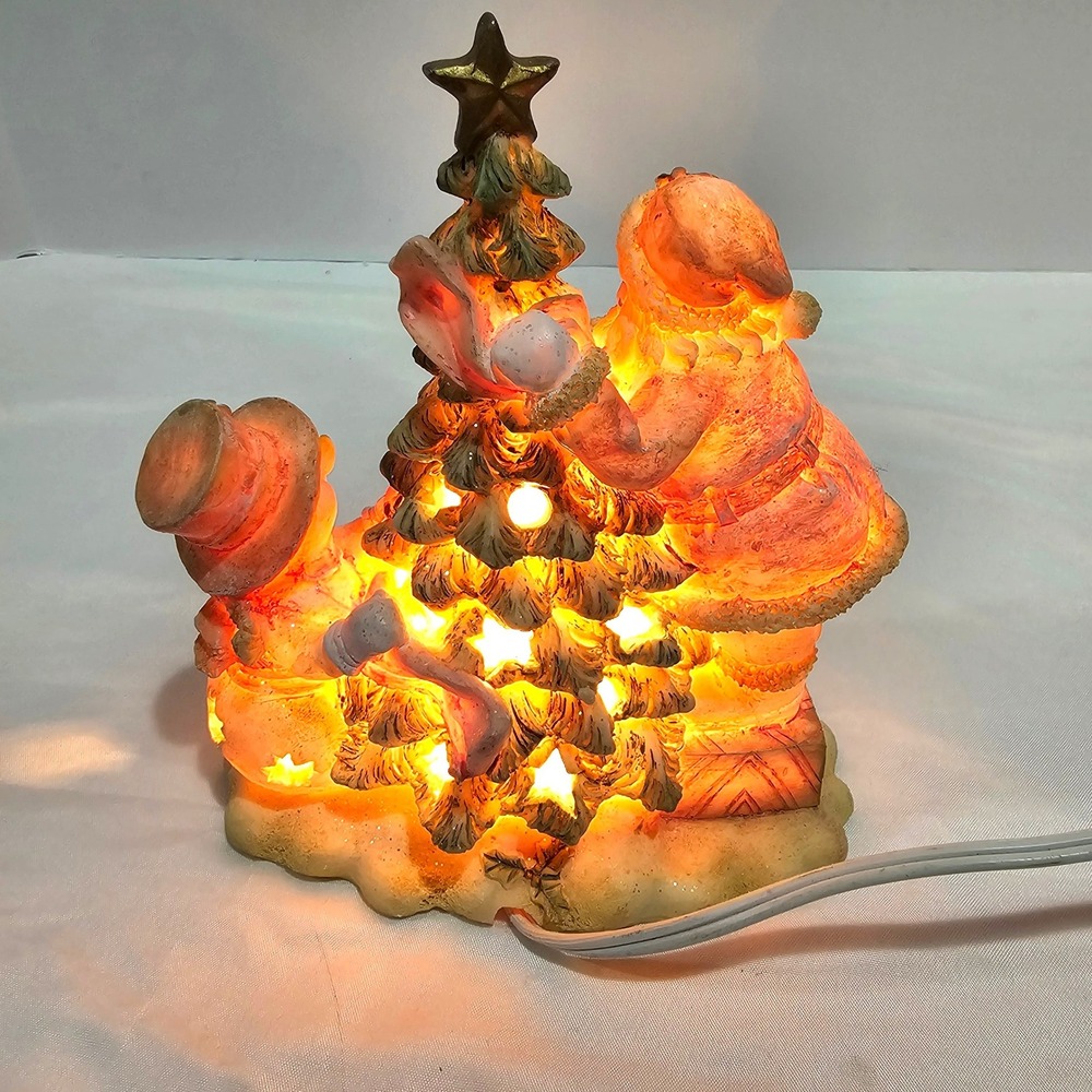 Homemaker's Idea Co Lighted Santa and Snowman Christmas Tree Figurine Decor - Picture 3 of 8